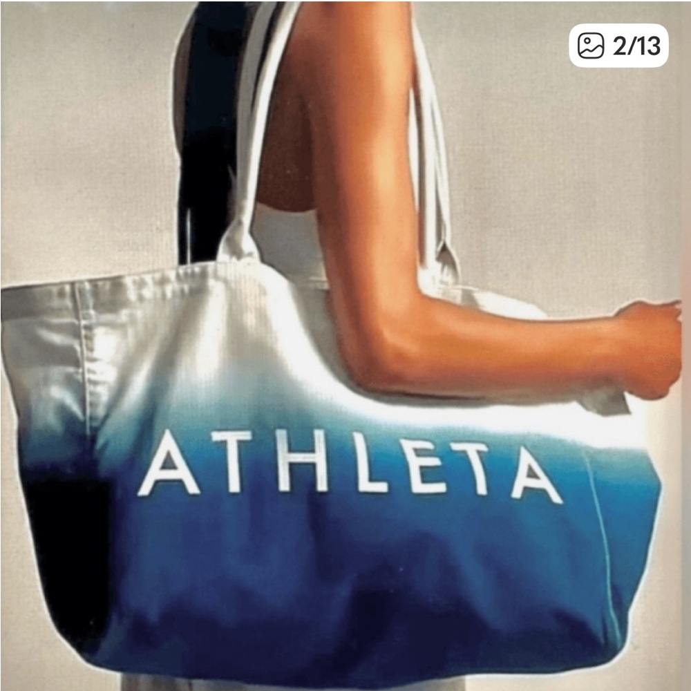 Athleta Ombre Blue and White Tote Bag NWOT!